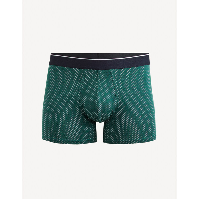 Tmavozelené pánske vzorované boxerky Celio Mitch 50509534