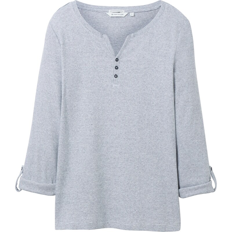 TOM TAILOR Tričko tmavomodrá / šedobiela 23141885