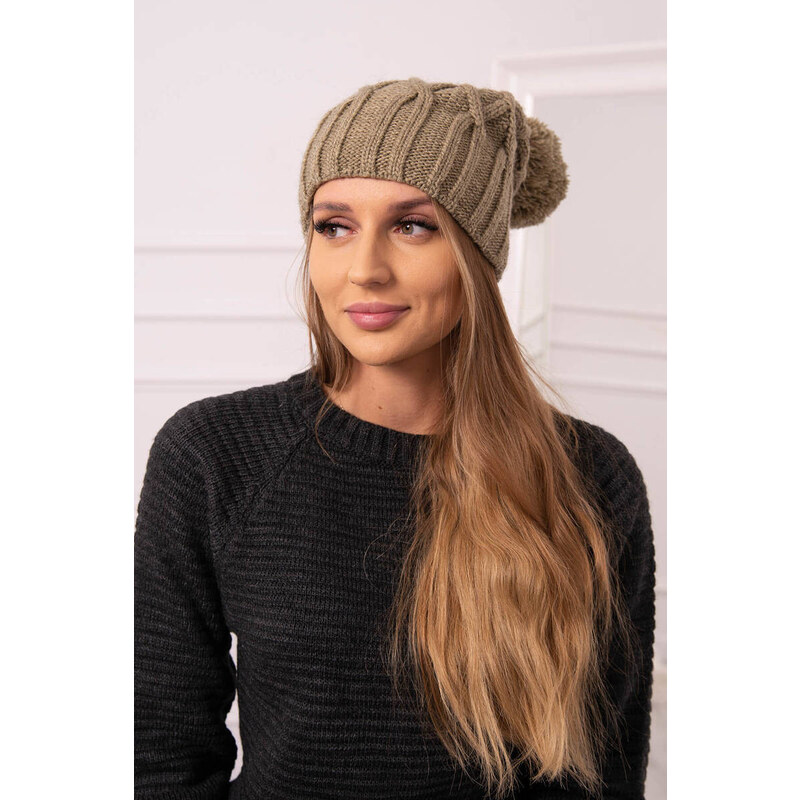 K-Fashion Milano fleecová čiapka K203 khaki 44560769