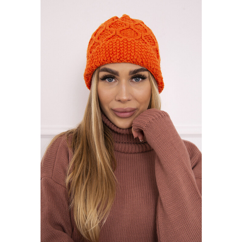 K-Fashion Roma Bis fleecová čiapka K235 oranžová 44560734