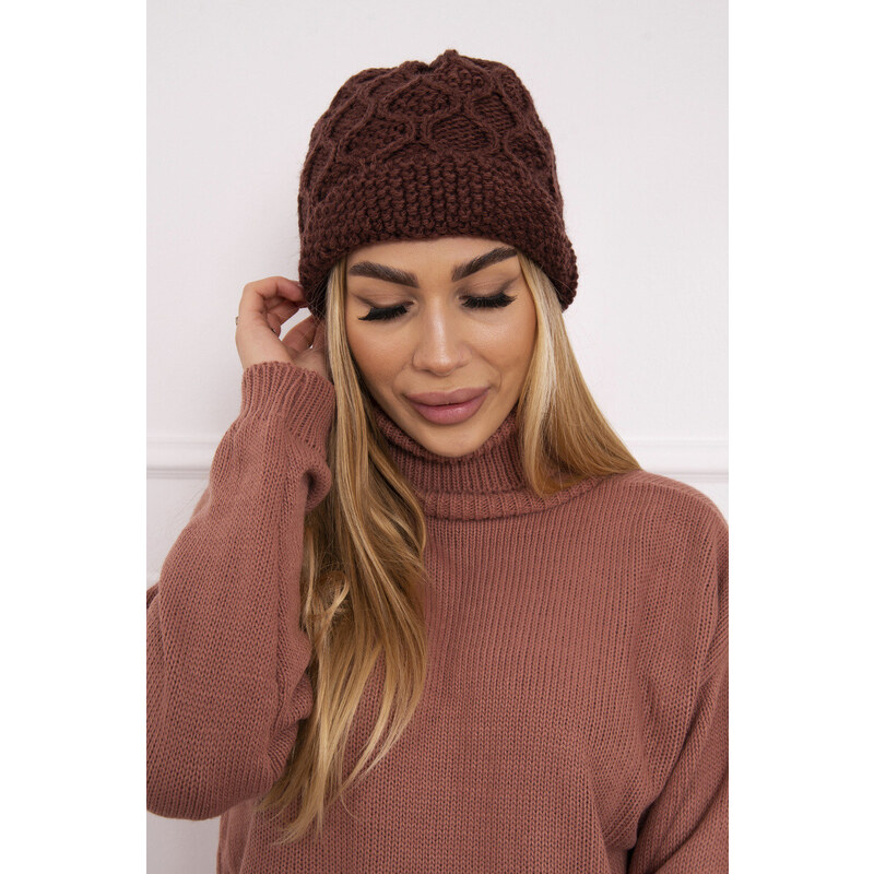 K-Fashion Roma Bis fleecová čiapka K235 hnedá 44560737