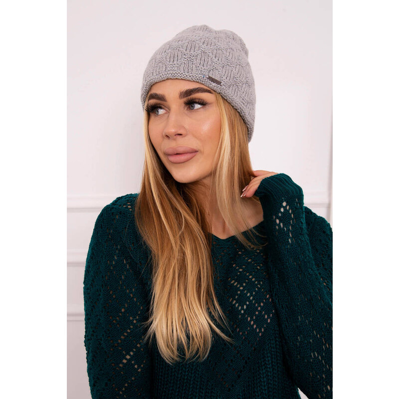 K-Fashion Čiapka Agata K222 svetlo šedá 44560818