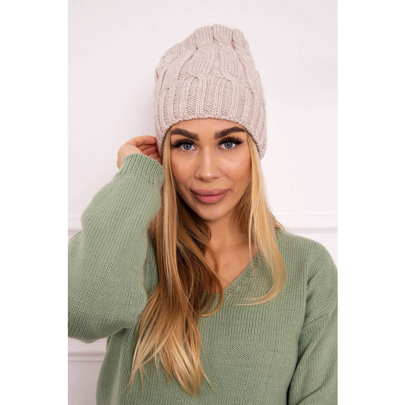 K-Fashion Fleecová čiapka Iwona K221 beige 44560866