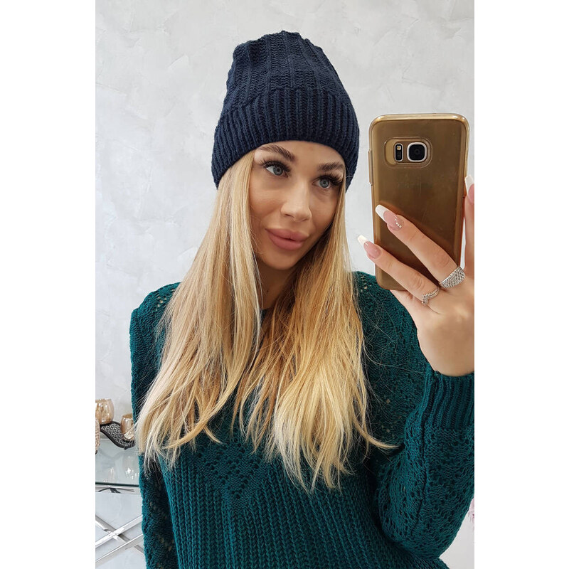 K-Fashion Fleecová čiapka Anna K238 navy blue 44560869
