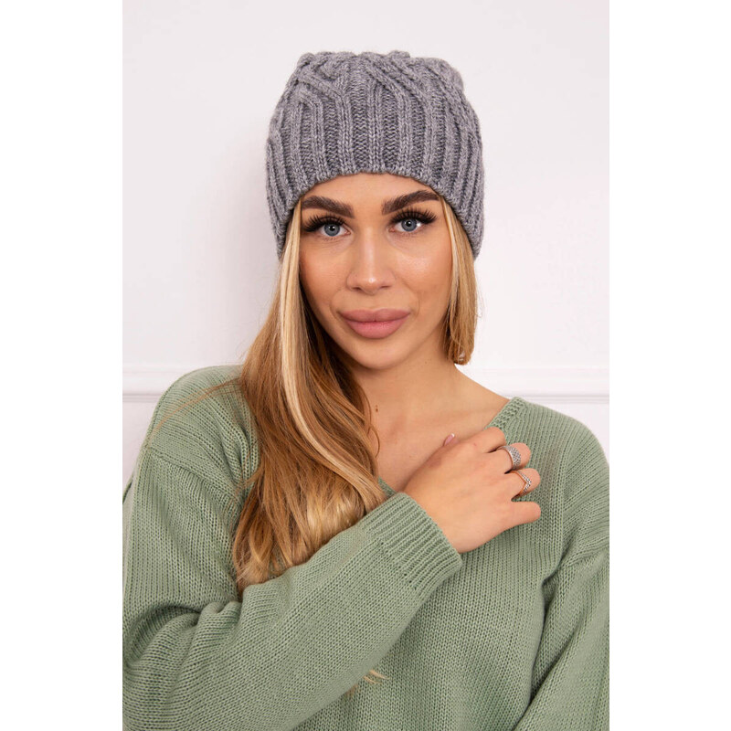 K-Fashion Fleecová čiapka Paulina K227 tmavo šedá 44560880
