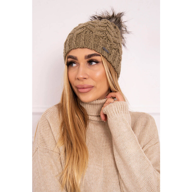 K-Fashion Fleecová čiapka Daria K217 light khaki 44560845