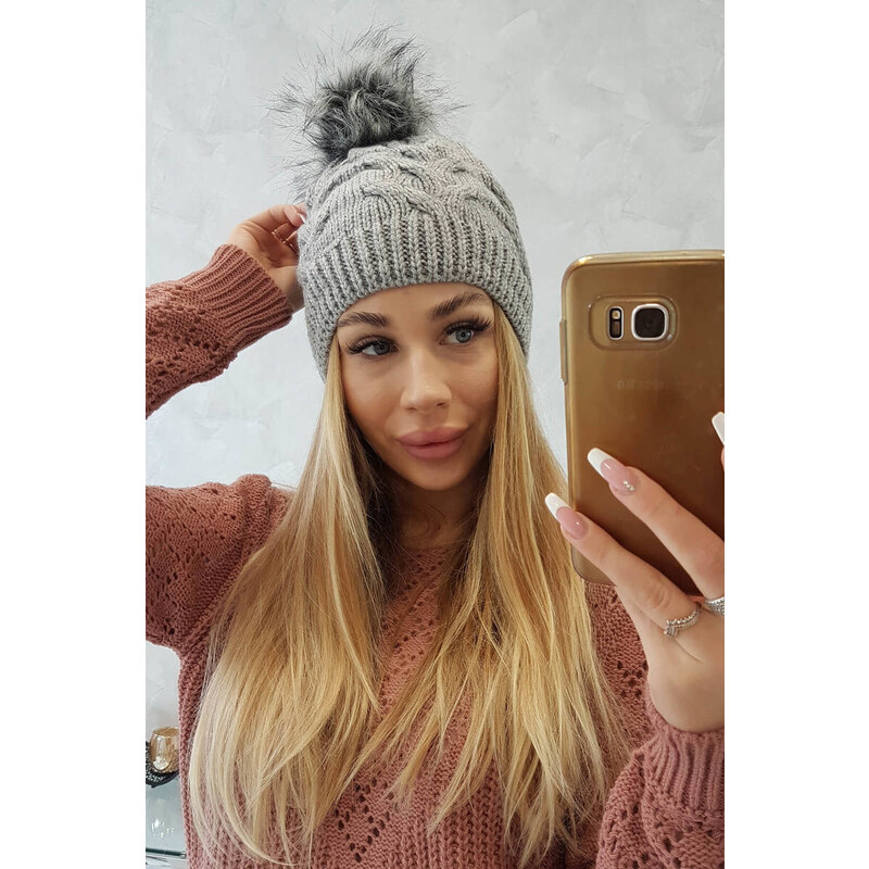 K-Fashion Fleecová čiapka Ela K242 svetlo šedá 44560938