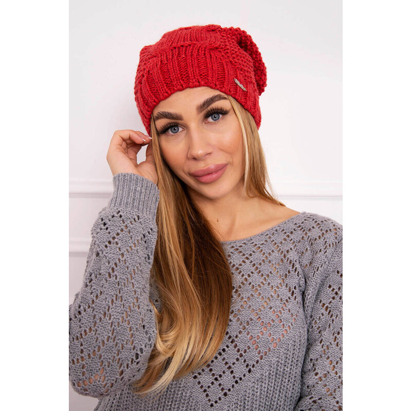 K-Fashion Čiapka s fleecom Justyna K253 malinová 44560958