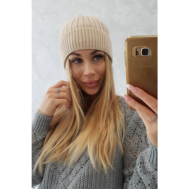 K-Fashion Tenká čiapka Veronica K249 béžová 44560972