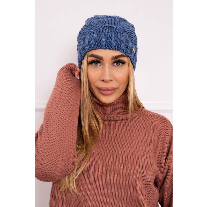 K-Fashion Fleecová čiapka Carolina K243 denim 44561007