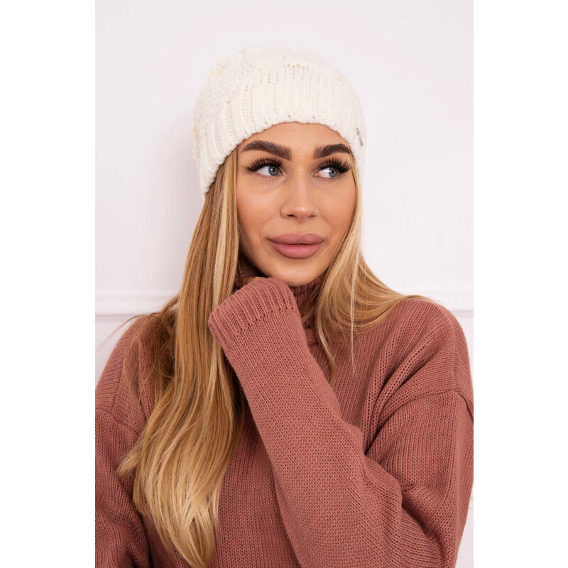 K-Fashion Fleecová čiapka Carolina K243 ecru 44561006