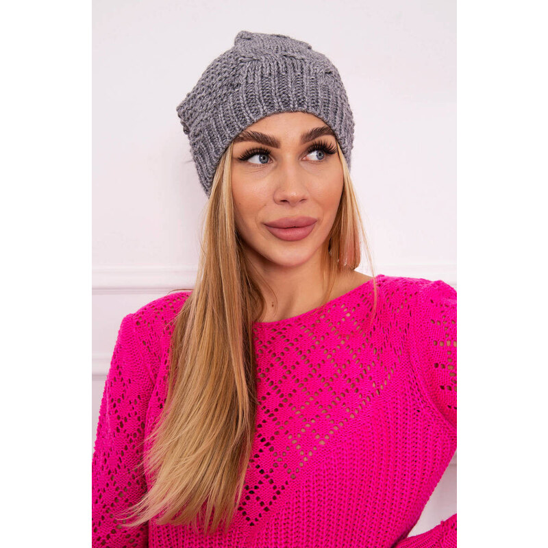 K-Fashion Sandra K210 tmavo šedá fleecová čiapka 44561102