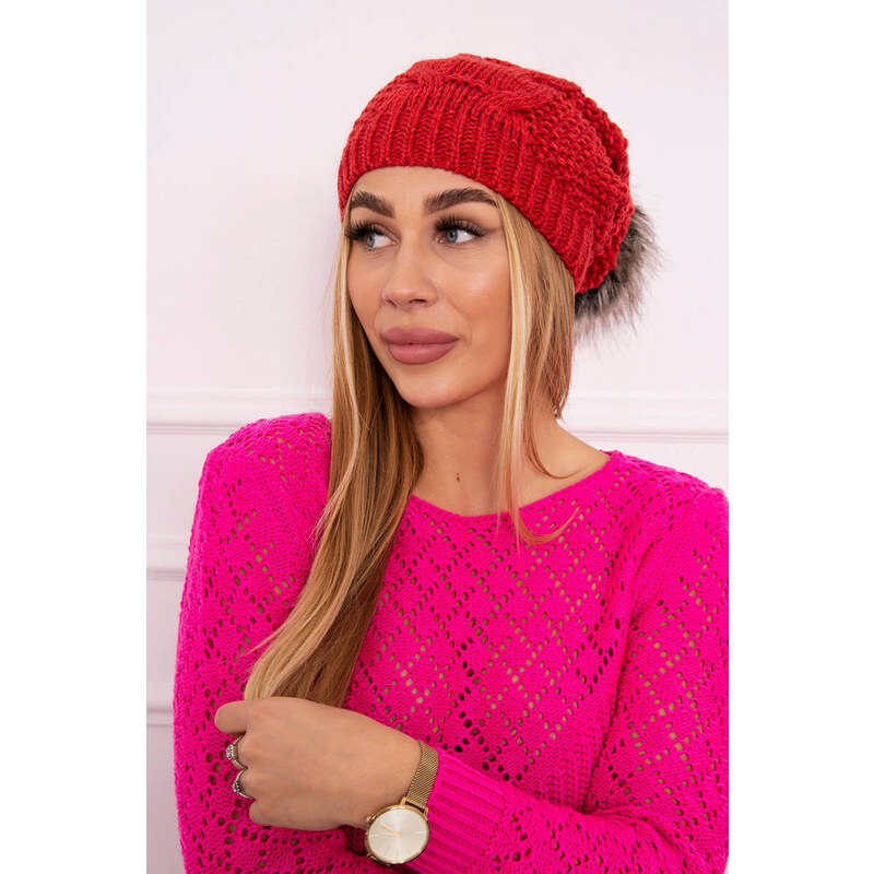 K-Fashion Fleecová čiapka Sandra K210 raspberry 44561103