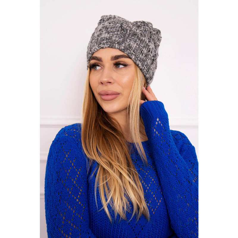 K-Fashion Fleecová čiapka Roksana K209 tmavo šedá 44561163