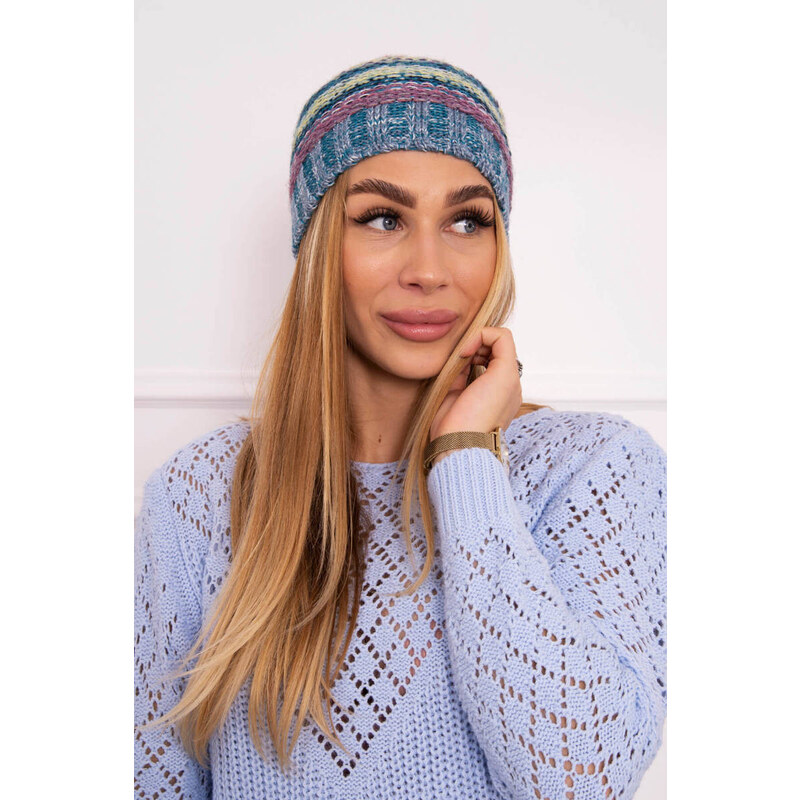 K-Fashion Fleecová čiapka Krystyna K207 fuchsiová+modrá 44561174