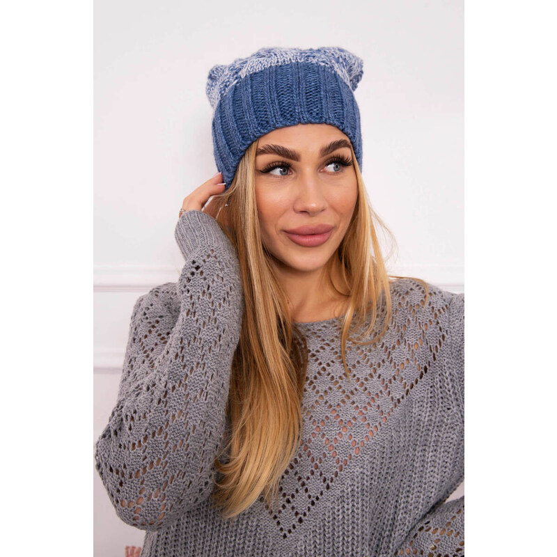 K-Fashion Čiapka Paris fleece K213 denim 44561116