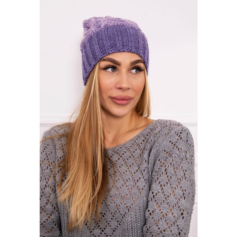 K-Fashion Čiapka Paris fleece K213 fialová+pudrovo ružová 44561117