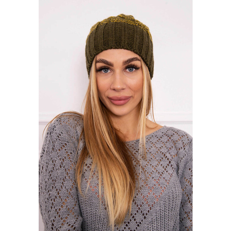 K-Fashion Paris fleecová čiapka K213 khaki+kiwi 44561127