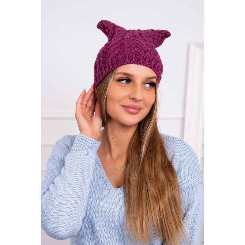 K-Fashion Rabbid fleecová čiapka K237 tmavo fialová 44561212
