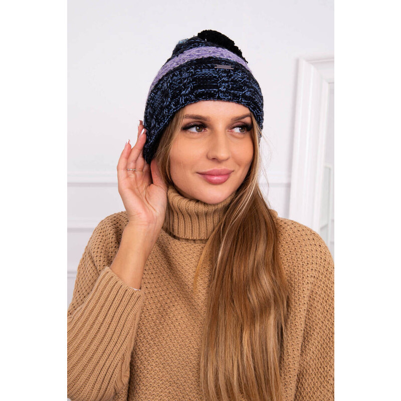 K-Fashion Pola fleecová čiapka K267 navy+sea blue 44561221