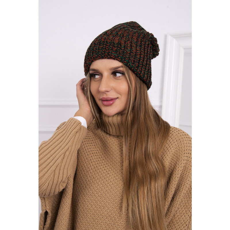 K-Fashion Dámska čiapka Delia K260 červená+tmavo zelená 44561229