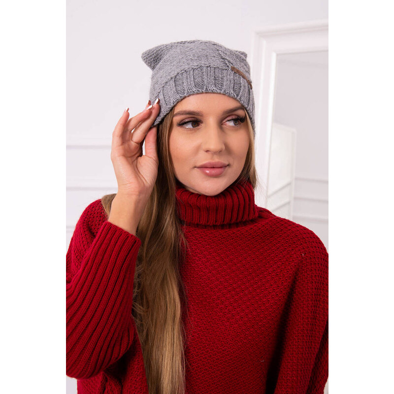 K-Fashion Fleecová čiapka Ula K271 sivá 44561396