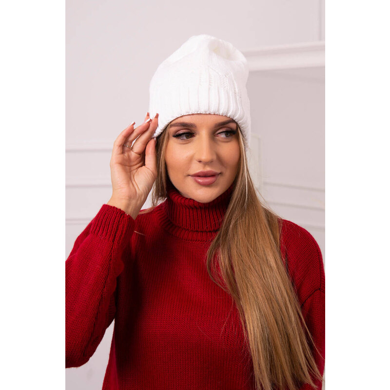 K-Fashion Dámska čiapka Irmina K333 biela 44561597