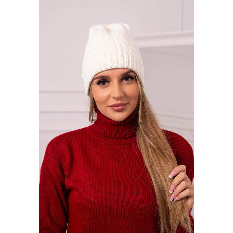 K-Fashion Dámska čiapka Irmina K333 ecru 44561603