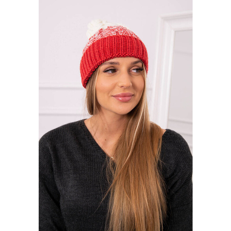 K-Fashion Dámska čiapka Samara K346 malpberry+ecru 44561644