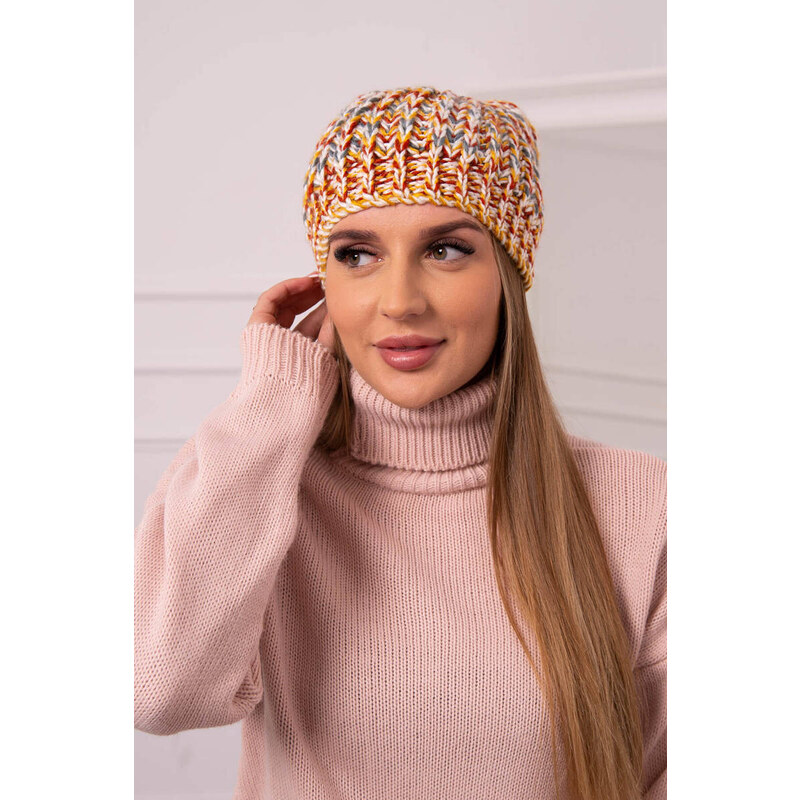 K-Fashion Dámska čiapka s brmbolcom Maria K335 horčicová 44561617