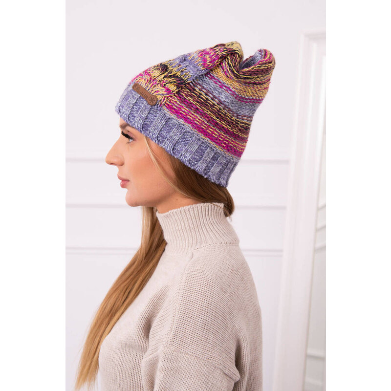 K-Fashion Monika fleecová čiapka K256 fuchsiová+fialová 44561679