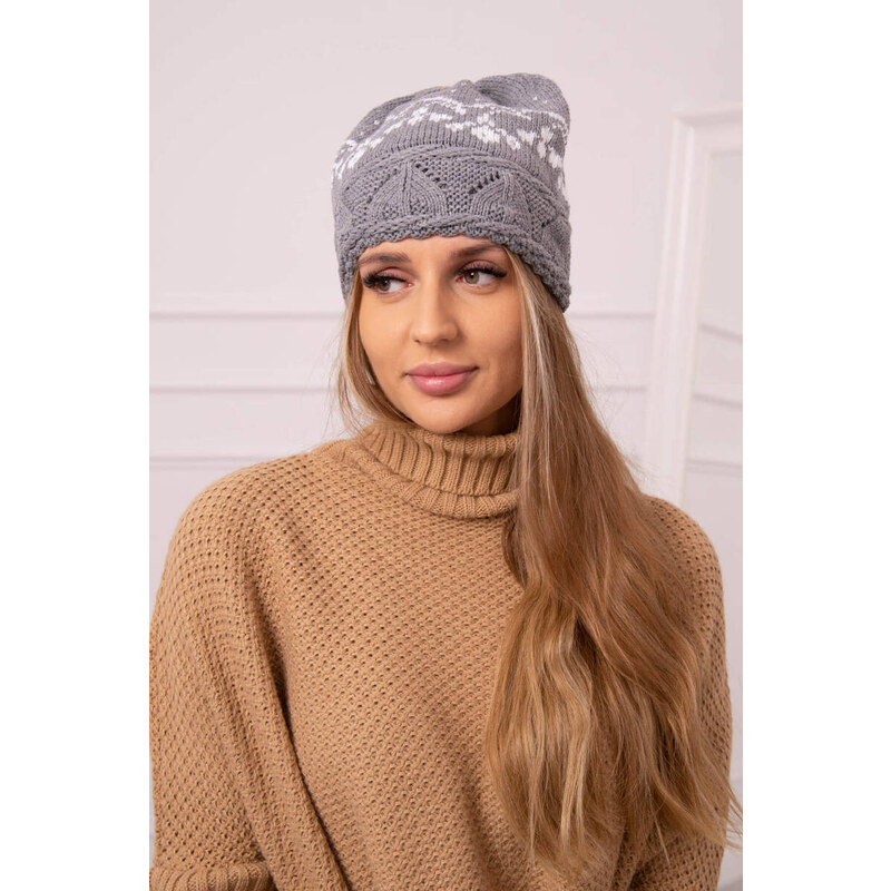 K-Fashion Dámska čiapka Kira K374 svetlo šedá 44561701