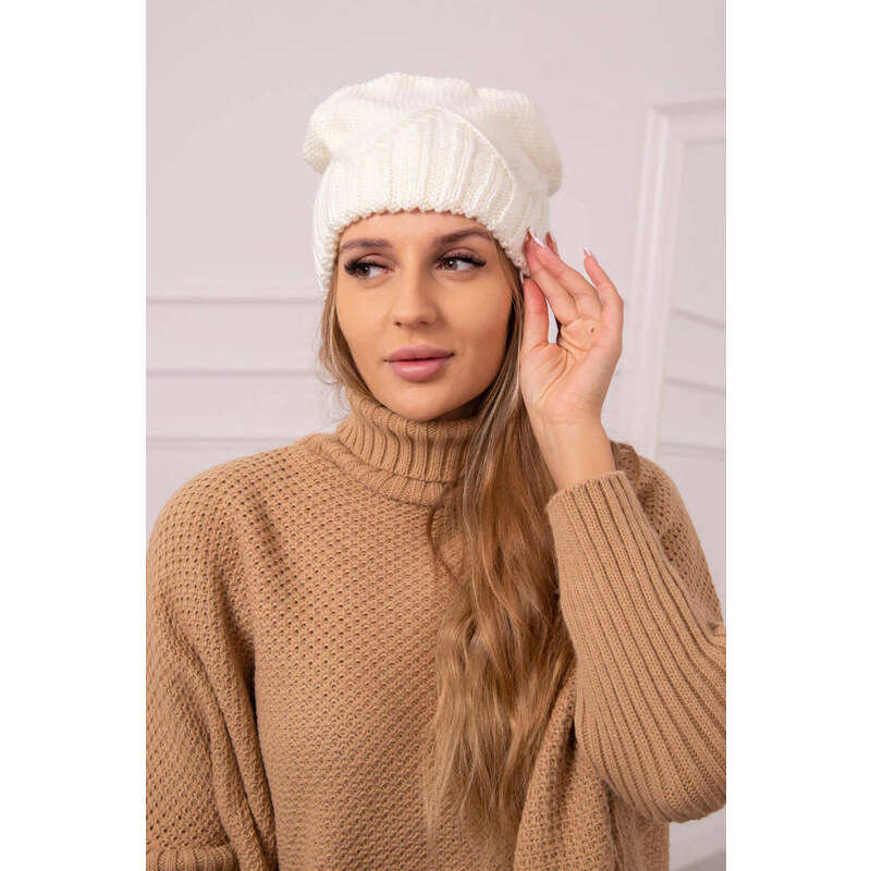 K-Fashion Dámska čiapka Liliana K375 ecru 44561725
