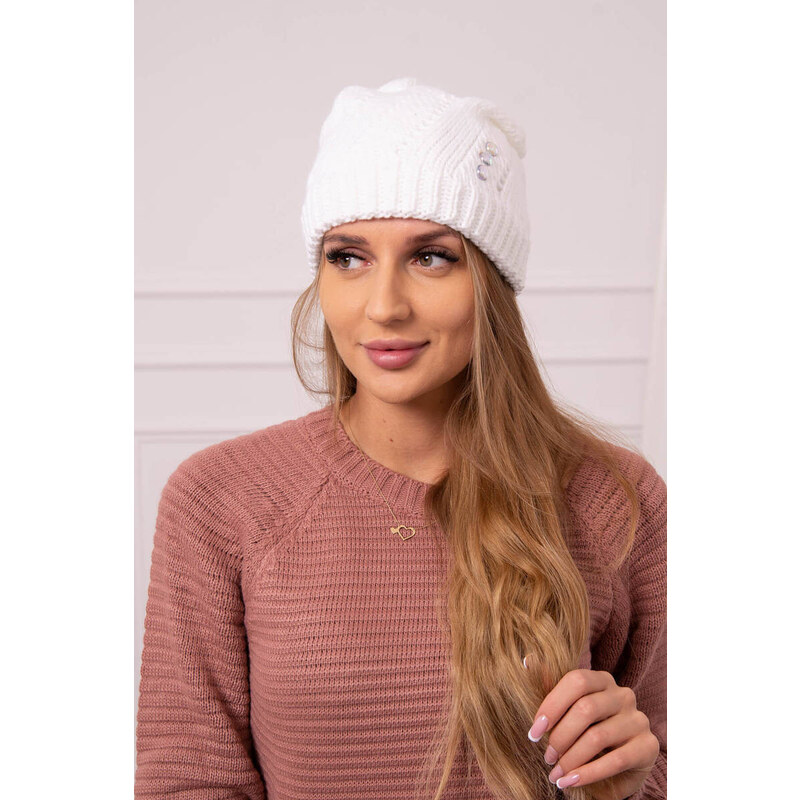 K-Fashion Dámska čiapka Klarysa K394 biela 44561782