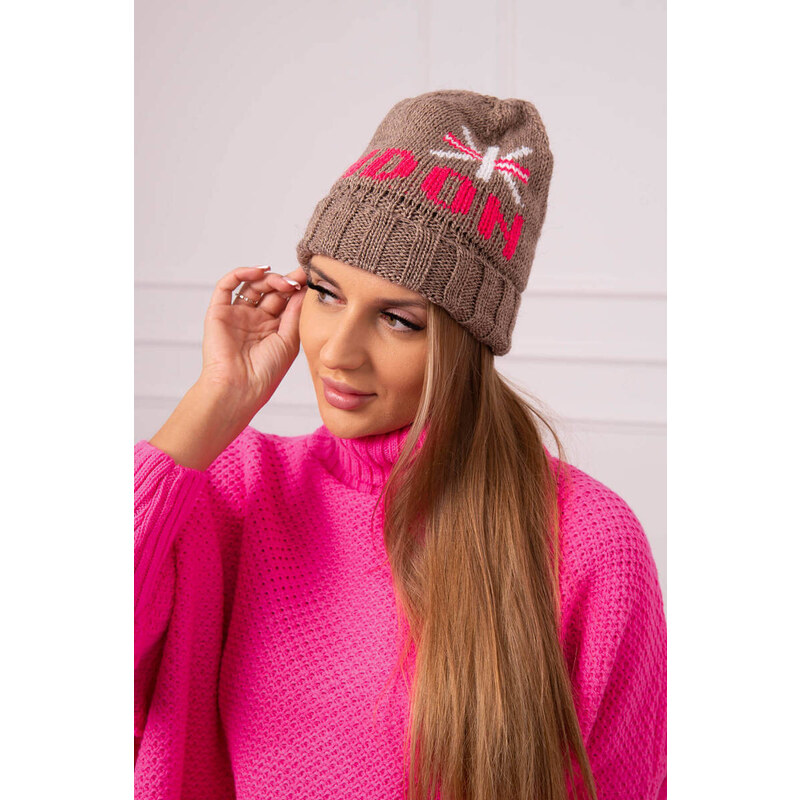 K-Fashion Dámska čiapka London K385 mocca 44561754