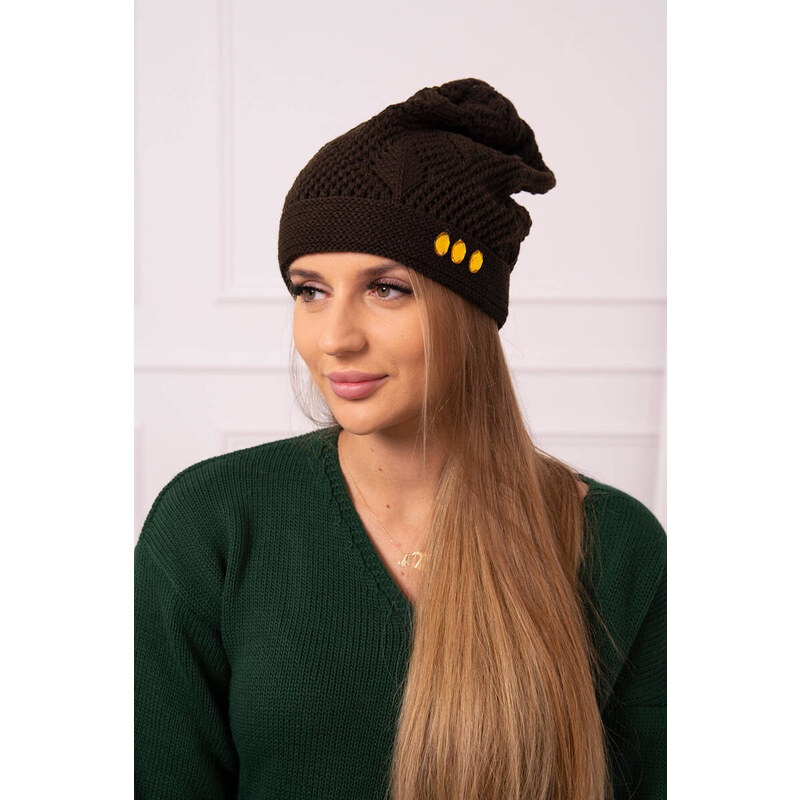 K-Fashion Dámska čiapka Maryna K407 hnedá 44561805