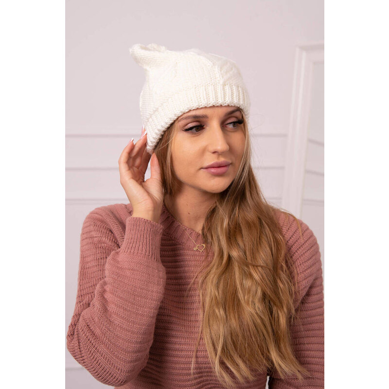 K-Fashion Dámska čiapka Majka K376 ecru 44561829