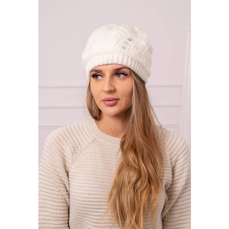K-Fashion Dámska čiapka Larisa K395 ecru 44561812