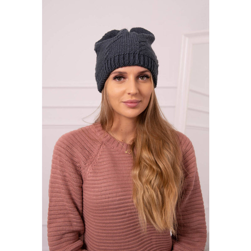 K-Fashion Dámska čiapka Lorena K377 graphite 67779013