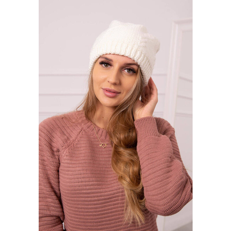 K-Fashion Dámska čiapka Lorena K377 ecru 44561841