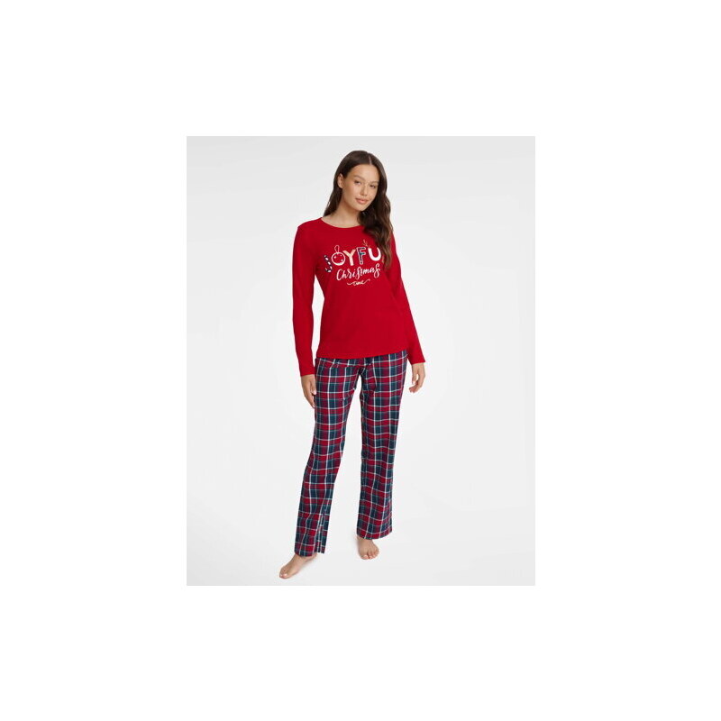 Henderson Ladies Dámske vianočné pyžamo Glance 40938-33X červené, Farba červená