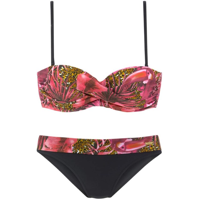LASCANA Bikiny zelená / ružová / ohnivo červená / čierna 54225630