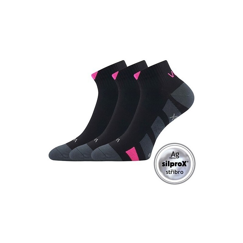 GASTM členkové športové ponožky so striebrom VoXX Čierna / Ružová 35 47518017