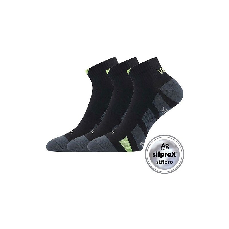 GASTM členkové športové ponožky so striebrom VoXX Čierna / Zelená 39 47518018