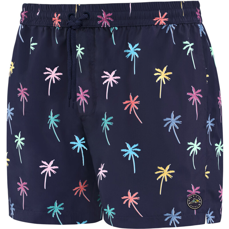 Pánske plavecké šortky Happy Self SM29-23 tmavo modré/kvety - vzor - 62517662