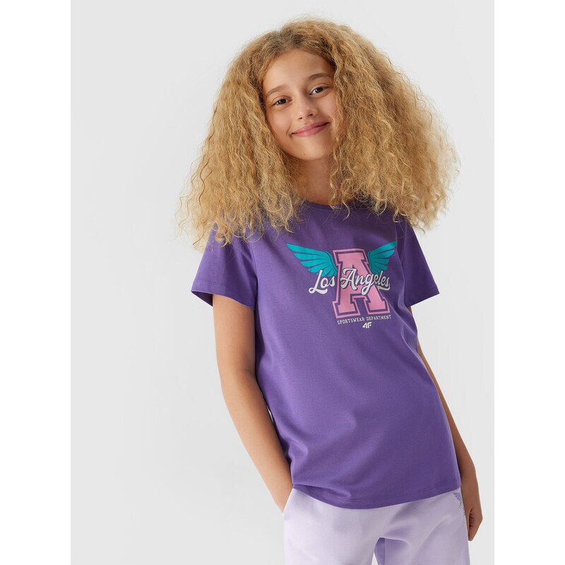 4F Dievčenské tričko s potlačou