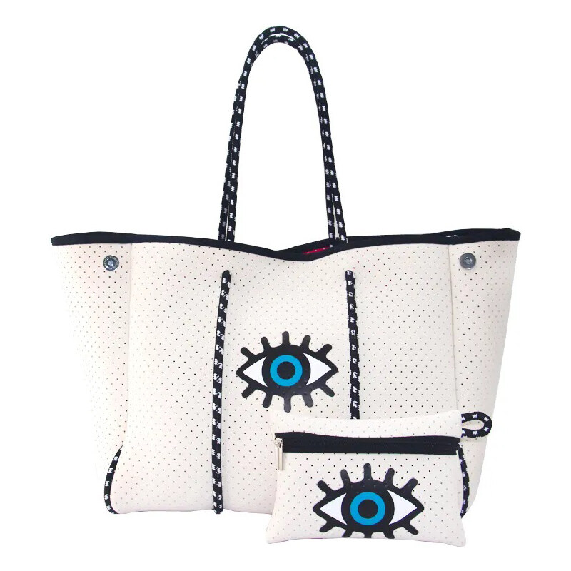 KONO Neoprenová dámska plážová taška vodeodolná biela JG027 44604241