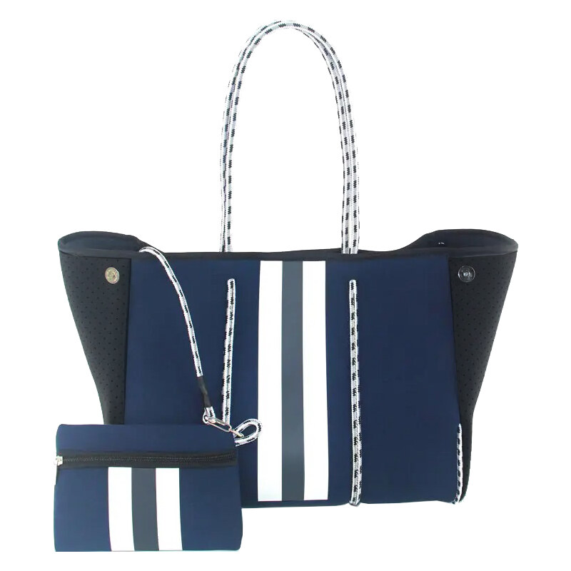 KONO Neoprenová dámska plážová taška vodeodolná modro-čierna JG118 44604246