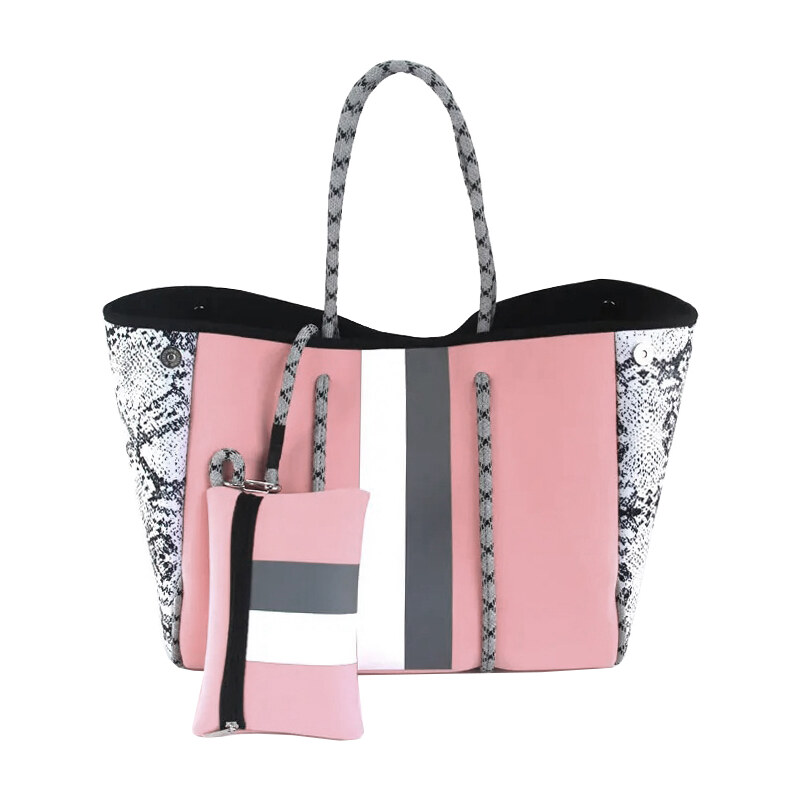 KONO Neoprenová dámska plážová taška vodeodolná lososovo ružová JG047 44608192