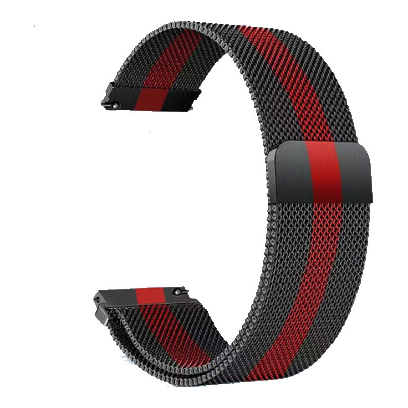 Madvell Kovový Milanese remienok čierna s červeným pruhom 22mm 44954856